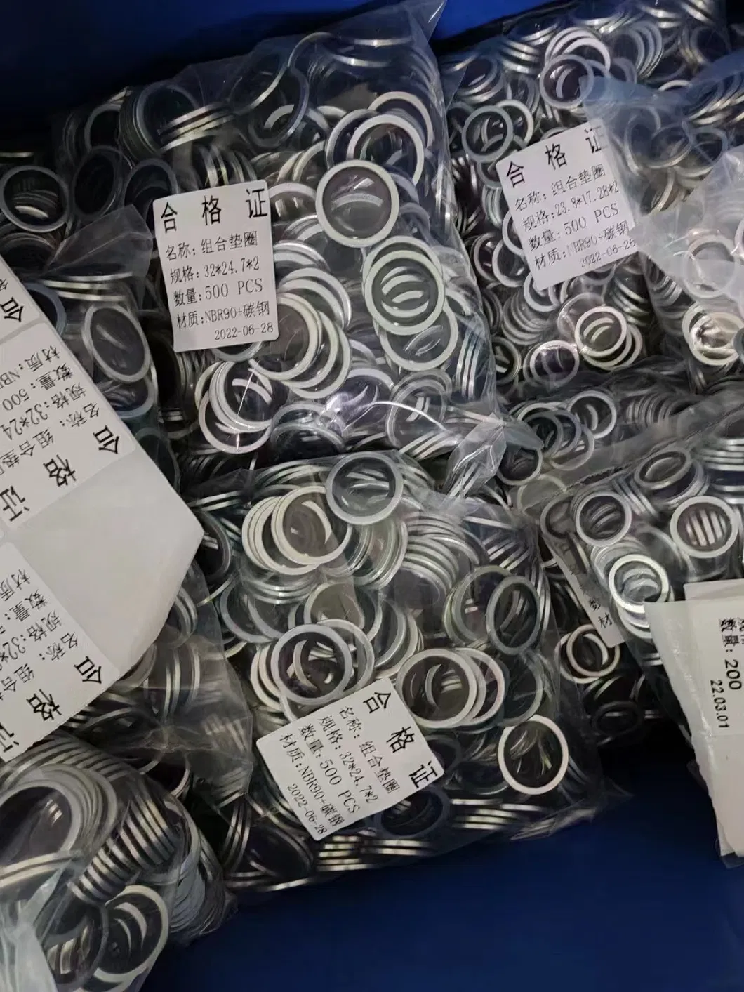 Tự tập trung 304 Stainless Steel Dowty Seal Gasket NBR Goma Bonded Seal Washer 4